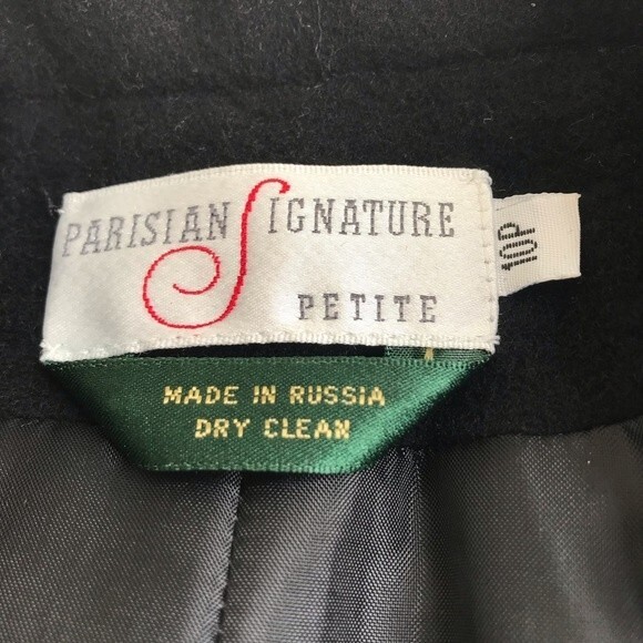 Vintage Parisian Signature Petite Wool Cashmere Black Blazer Women's Size 10P - Picture 4 of 11